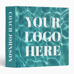 Aqua Green Swimming Pool Photo Logo Binder