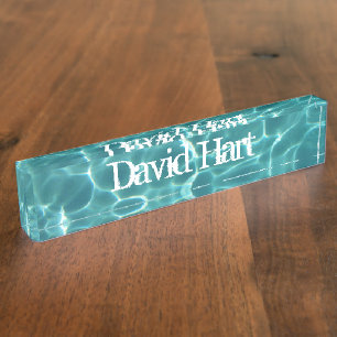 Aqua Green Swimming Pool Photo Nameplate