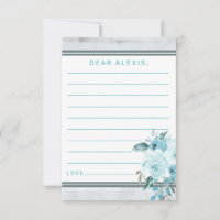 Aqua Grey & Blue Floral Baby Shower Time Capsule