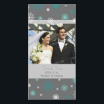 Aqua Grey Thank You Winter Wedding Photo Cards<br><div class="desc">Winter Wedding thank you photo cards in elegant and modern dark charcoal grey,  turquoise teal blue and white festive snowflakes pattern. A perfect way to thank friends and family for wedding gifts and to share your wedding photos. Available in matching postage,  and many other products for your wedding.</div>