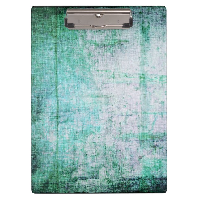 Aqua Grunge Boho Pattern Clipboard (Front)