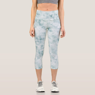 Aqua Grunge Capri Leggings