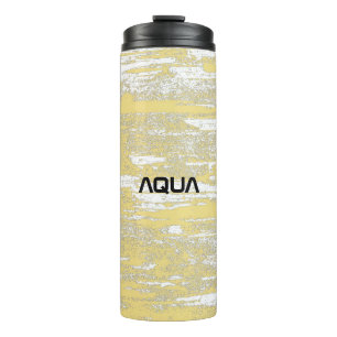 Aqua Grunge, Yellow, Cool Thermal Tumbler
