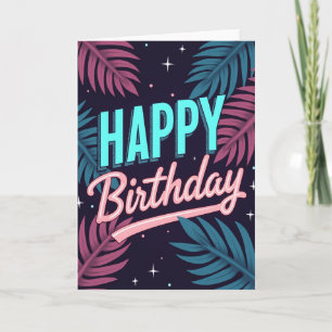 Aqua Happy Birthday Scene Card