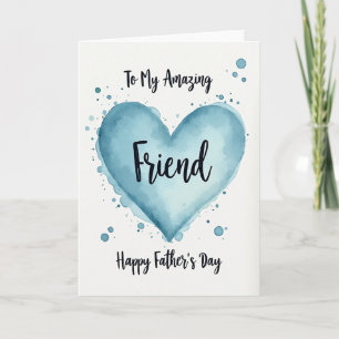 Aqua Heart Fathers Day Card