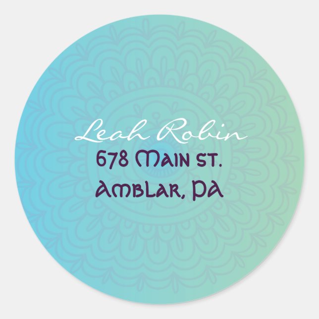 Aqua HEMSA HAND of GOD Bat Mitzvah Sticker Seal (Front)