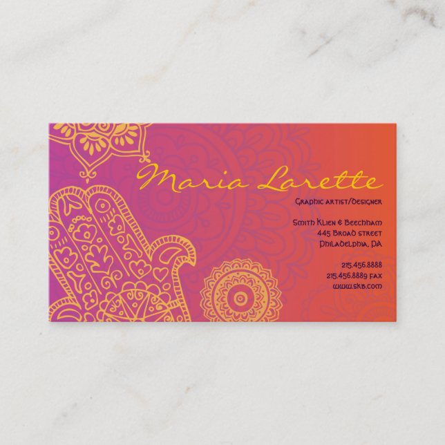 Aqua HEMSA HAND of GOD Business Card (Front)