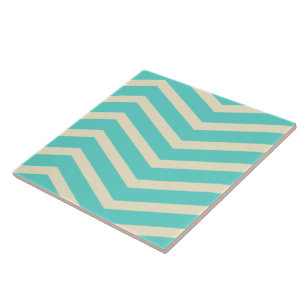Aqua Herringbone Pattern Tile