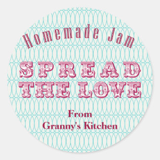 Aqua Homemade Preserves Canning Stickers