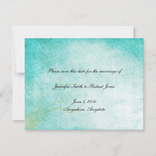Aqua Hummingbird Watercolor Save the Date
