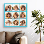 Aqua Instagram Photo Collage with 9 square photos Canvas Print<br><div class="desc">Use your photos without frames to create your own piece of art! Add your favourite pictures and snapshots to this strip for a fun memory keeper. An artistic way to display your best photo sharing pics.</div>