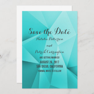 Aqua Jewel Tones Save the Date Invitation