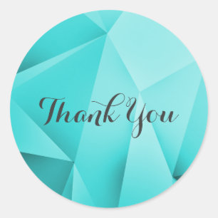 Aqua Jewel Tones Thank You Stickers