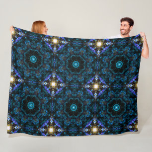 Aqua Kaleidoscope Effect,   Fleece Blanket