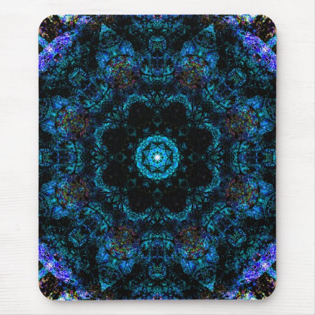 Aqua Kaleidoscope Effect,  Mouse Pad (Front)