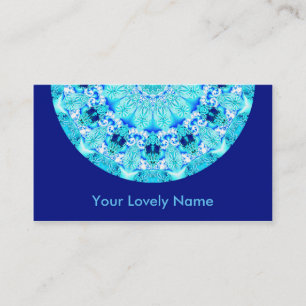 Aqua Lace, Delicate, Abstract Mandala Business Card
