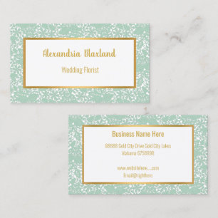  AQUA LACE GOLD WHITE BUSINESS CARD