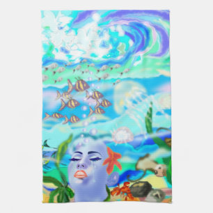 Aqua lady Kitchen Towel