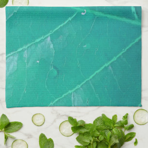 Aqua Leaf Kitchen Towel