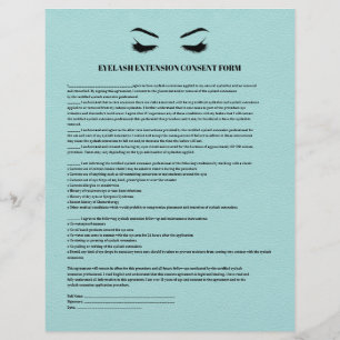 AQUA Leather EYELASH EXTENSION CONSENT FORM Flyer