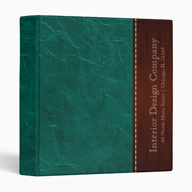 Aqua leather look binder (Front/Spine)