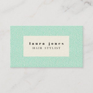 Aqua Leaves Pattern Hair Stylist Template Business Card