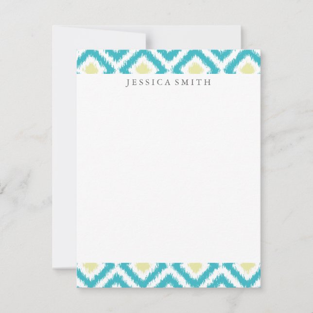 Aqua Lemon Diamonds Ikat Pattern (Front)