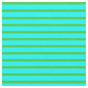 Aqua & Lime Green Pattern of Stripes Fabric