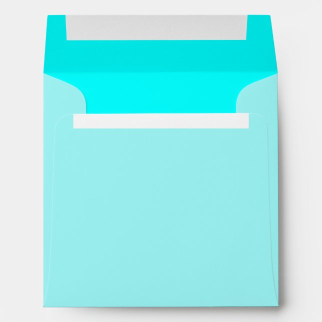 Aqua Lined Square Blank Envelopes (Back (Bottom))