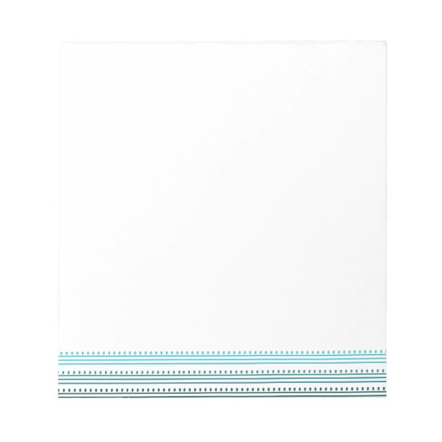 Aqua Lines and Dots Notepad (Front)