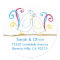 Aqua Love Bird Address Labels