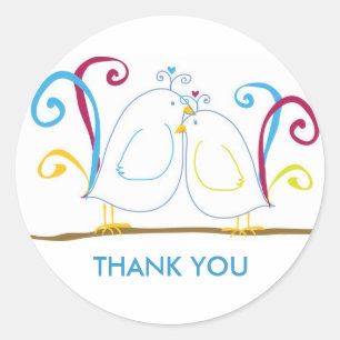 Aqua Love Bird Stickers - Personalize them!