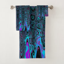 Aqua Magenta et Vagues Abstraites noires