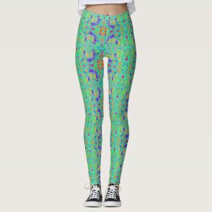 Aqua marine coloured tiny patterned leggings