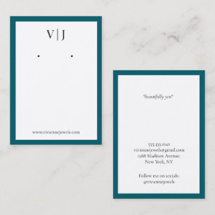 Aqua Marine Monogram Jewellery Earrings Display Ca Business Card