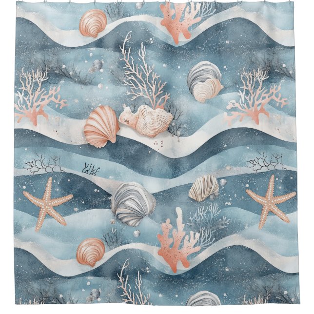 Aqua Marine Starfish Coral Pattern (Front)