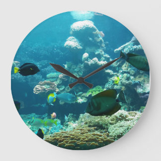 aqua meer fisch sea large clock