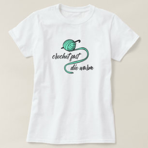 Aqua Menthe Crochet Fast, Die Warm T-Shirt