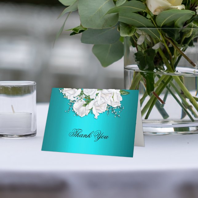 Aqua métallique et Merci Rose blanc (Créateur téléchargé)