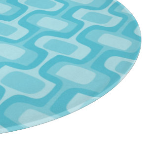 Aqua Mid Century Mod Retro Pattern Cutting Board