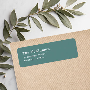 Aqua Minimalist Return Address