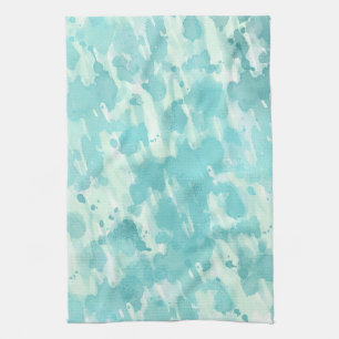 Aqua Mint Abstract Kitchen Towel