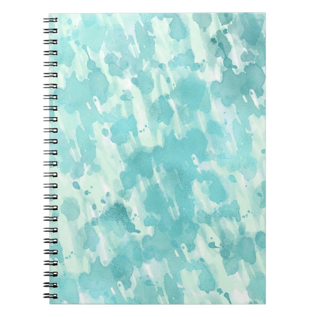 Aqua Mint Abstract Notebook (Front)