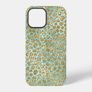 Aqua Mint Gold Glitz Glitter Leopard        iPhone 12 Pro Case