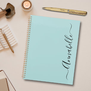 Aqua Mint Green Personalized Name Planner
