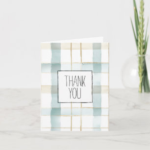 Aqua Mint Stripes Thank You Card