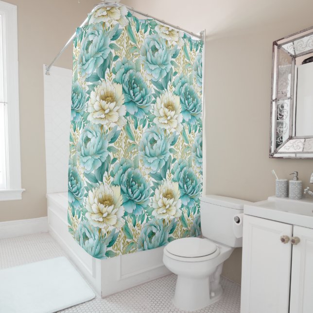 Aqua Mint White Floral (In Situ)