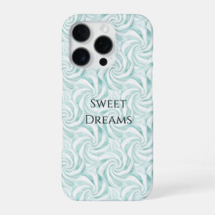 Aqua Mint White Swirls iPhone 16 Pro Case