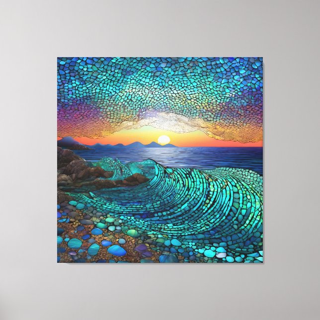 Aqua Mirage Seascape Canvas Print (Front)