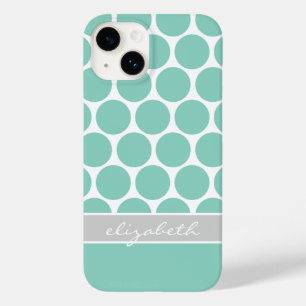 Aqua Mod Dots Custom Monogram Case-Mate iPhone 14 Case